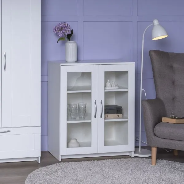 2.02.03.360.1 СИРИУС тумба 2 двери со стеклом 78х95 белая RU