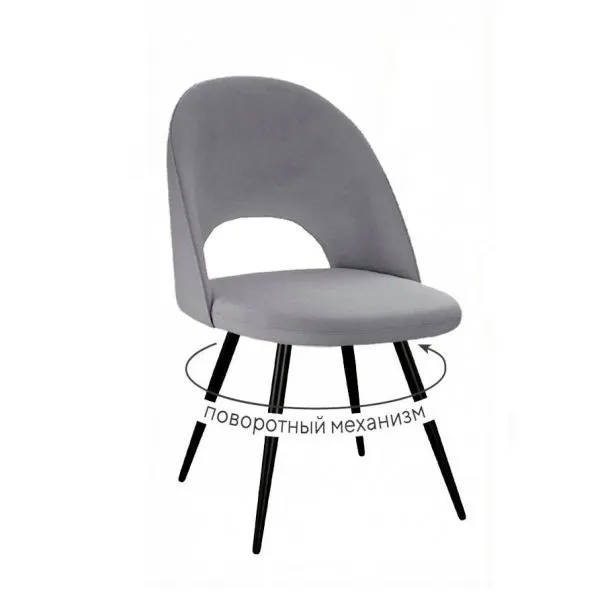 Стул DikLine 383 поворотный B22 GREY, ножки черные
