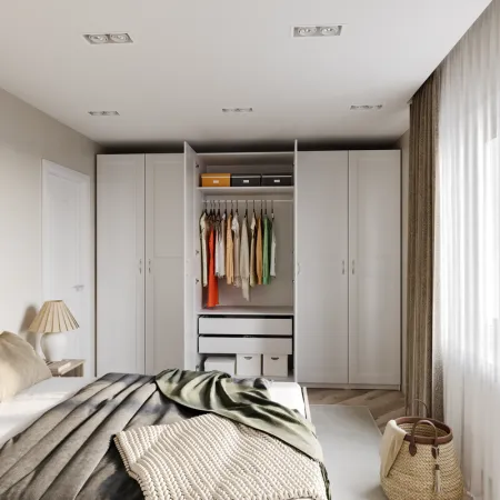 2.06.14.360.1 МАКС комплект дверей 75 (4 заполнения) белый, ручка-кнопка