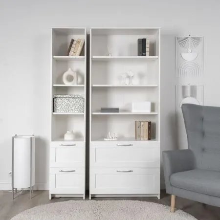 2.02.07.110.1 СИРИУС стеллаж 2 ящика 78х190 белый RU