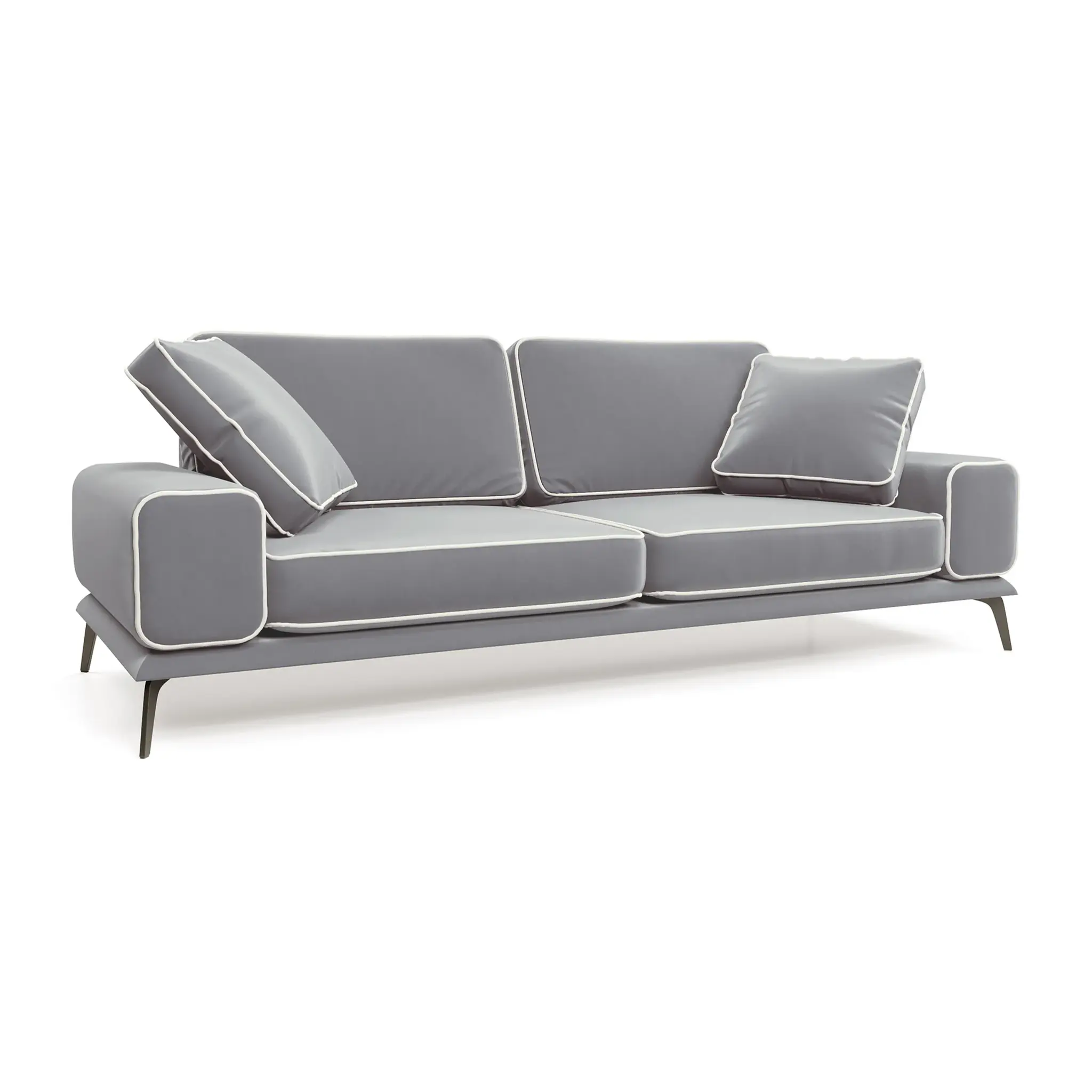 Солнечное побережье Диван прямой, галечный серый