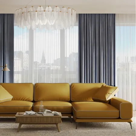 Солнечное побережье Диван угловой, медово-желтый