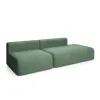 НОВЫЕ ЭМОЦИИ Диван прямой, темно-зеленый, банкетка справа