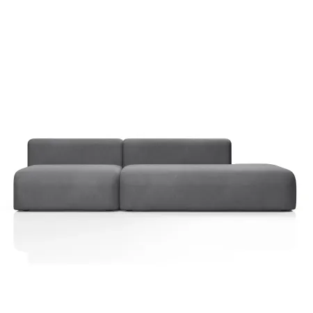 НОВЫЕ ЭМОЦИИ Диван прямой, серый, банкетка справа