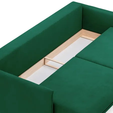 СКАНДИ Диван тканевый прямой изумрудный