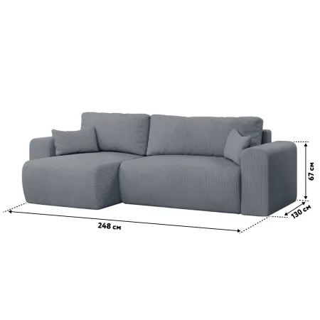 ДОЛГОЖДАННЫЙ ОТПУСК Диван угловой, графитовый