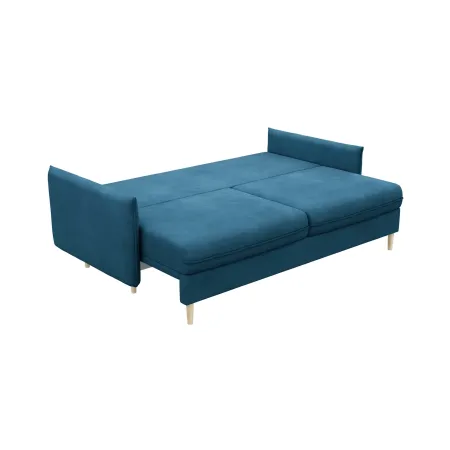 СКАНДИ Диван тканевый прямой синий
