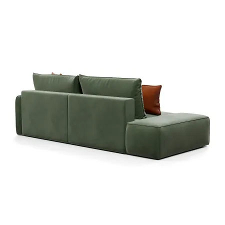 ПОРТЛЕНД Диван прямой с банкеткой зеленый