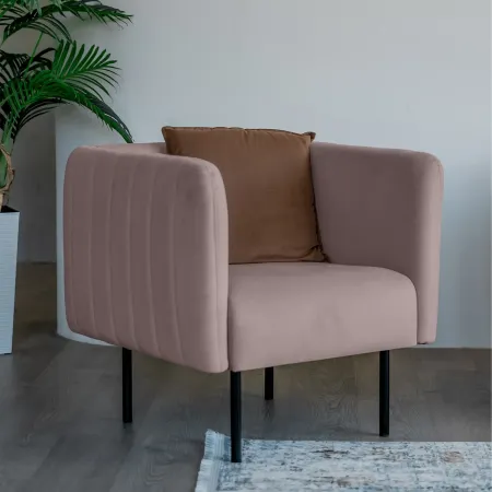РИО Кресло тканевое розовое