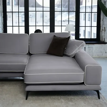 Солнечное побережье Диван угловой, галечный серый