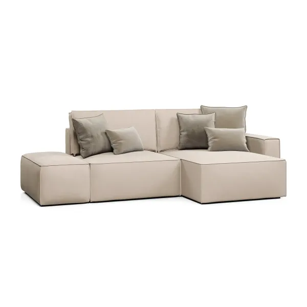 КОРСО Диван угловой с банкеткой, бежевый