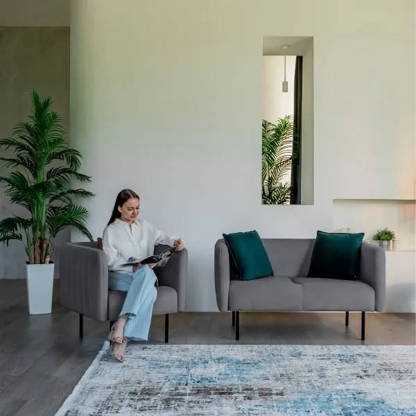 РИО Кресло тканевое светло-серое