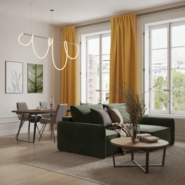 ПОРТЛЕНД Диван угловой зеленый