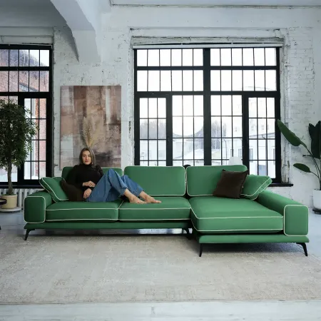 Солнечное побережье Диван угловой, зеленый