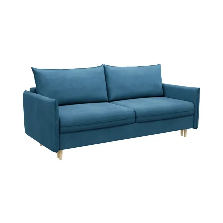 СКАНДИ Диван тканевый прямой синий