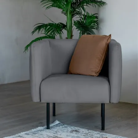 РИО Кресло тканевое светло-серое