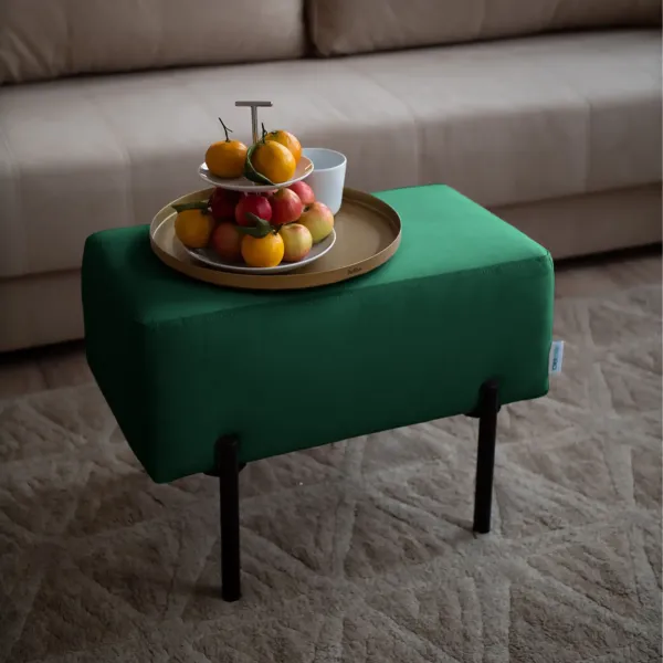 Маленькая радость Пуф прямоугольный на ножках, зеленый