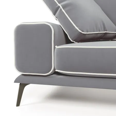 Солнечное побережье Диван прямой, галечный серый