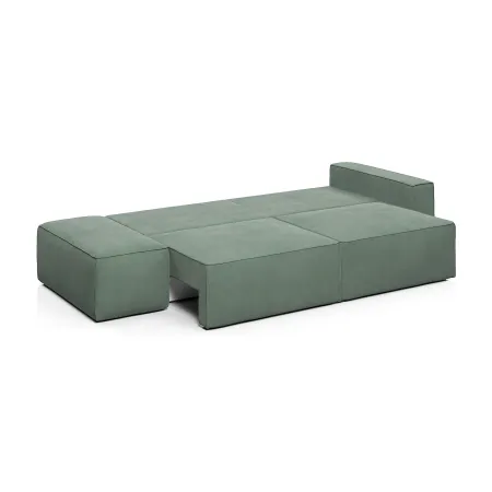 КОРСО Диван прямой с банкеткой, темно-зеленый