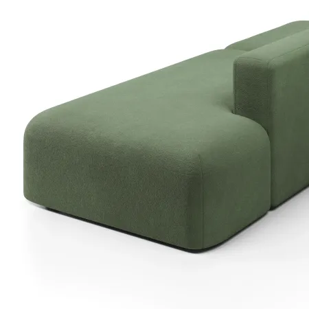 НОВЫЕ ЭМОЦИИ Диван прямой, темно-зеленый, банкетка справа