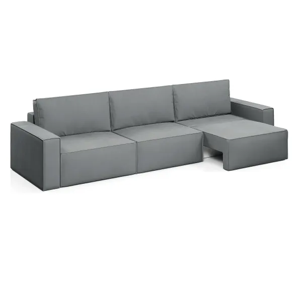 КОРСО XL Диван тканевый прямой серый