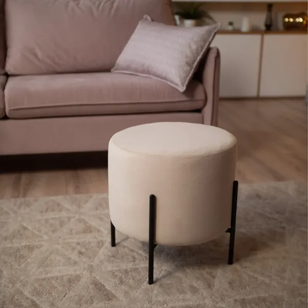 Маленькая радость Пуф круглый на ножках, бежевый