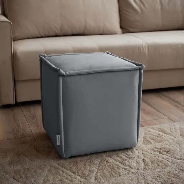 Маленькая радость Пуф квадратный светло-серый