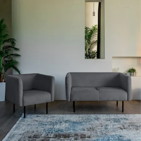 РИО Кресло тканевое светло-серое