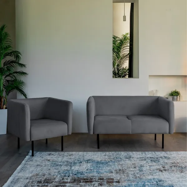 РИО Кресло тканевое светло-серое