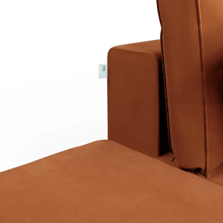 КОРСО Диван угловой с банкеткой, терракотовый