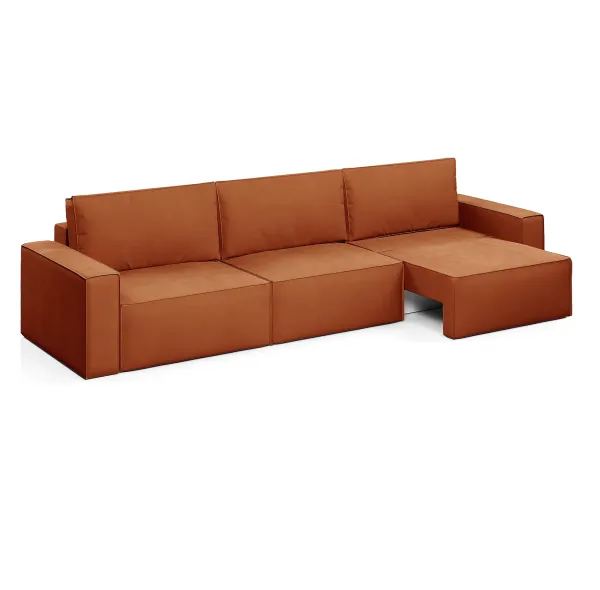 КОРСО XL Диван тканевый прямой терракотовый
