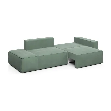 КОРСО Диван прямой с банкеткой, темно-зеленый