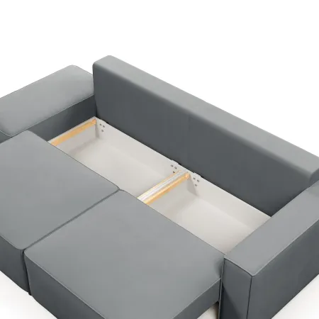 КОРСО Диван прямой с банкеткой, серый