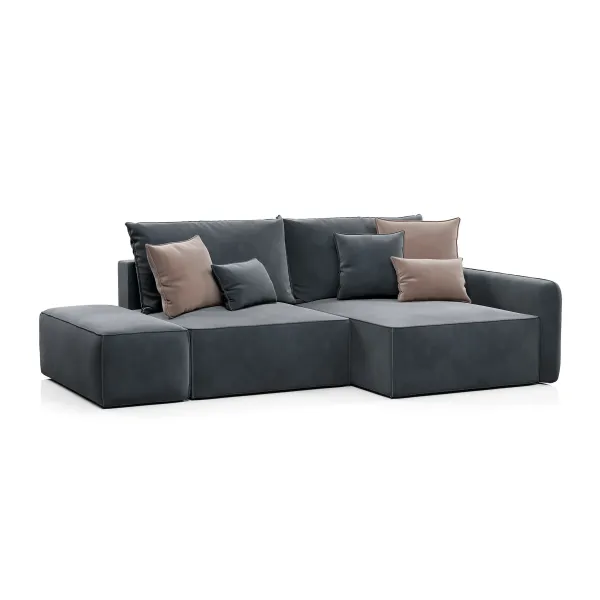 ПОРТЛЕНД Диван угловой с банкеткой серый