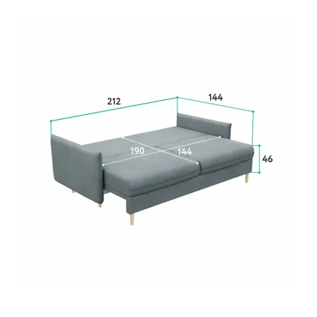 СКАНДИ Диван тканевый прямой терракотовый
