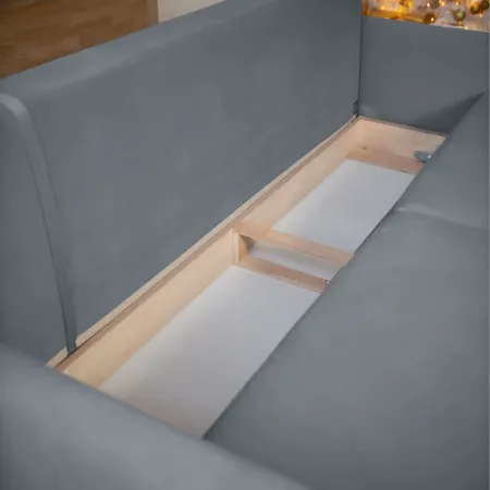 СКАНДИ Диван тканевый прямой светло-серый