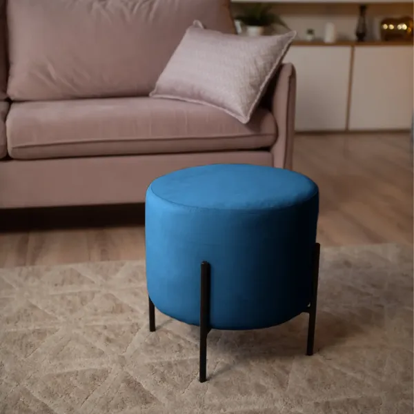 Маленькая радость Пуф круглый на ножках, синий