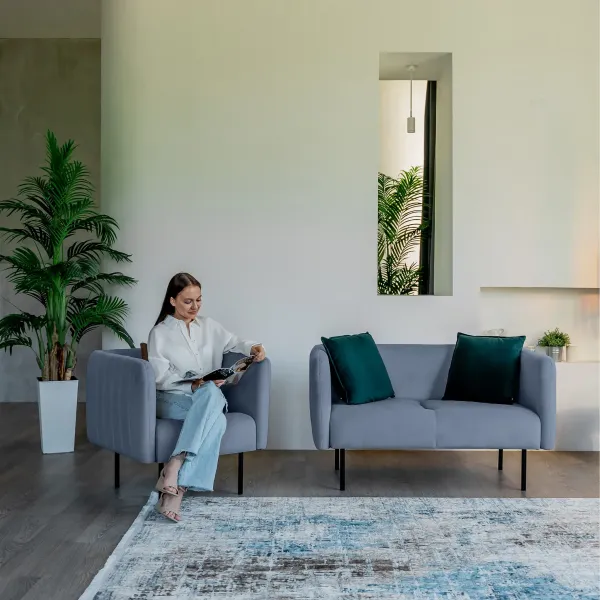 РИО Кресло тканевое синее