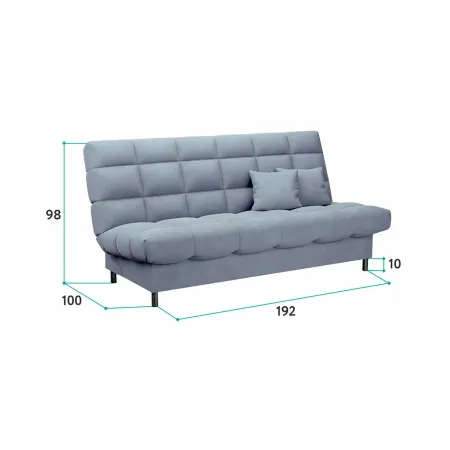 ЮТА Диван прямой мятный ППУ, с черными ножками