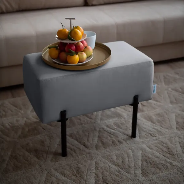 Маленькая радость Пуф прямоугольный на ножках, светло-серый