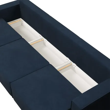 КОРСО XL Диван тканевый прямой темно-синий