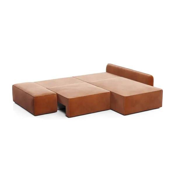 ПОРТЛЕНД Диван угловой с банкеткой терракотовый