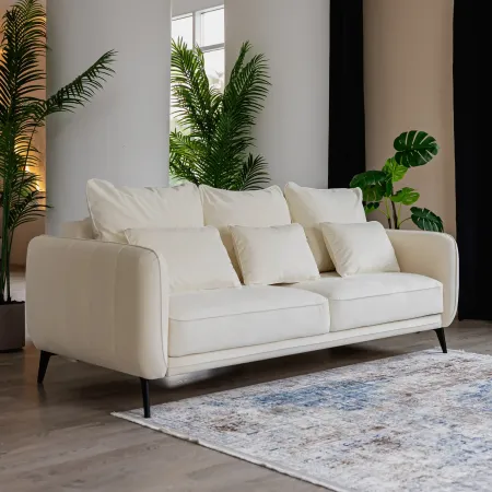 СЧАСТЛИВЫЙ ДЕНЬ Диван прямой, молочный